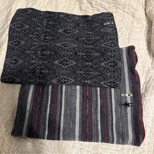 2 Smartwool Black and Gray Patterned Men's Scarf